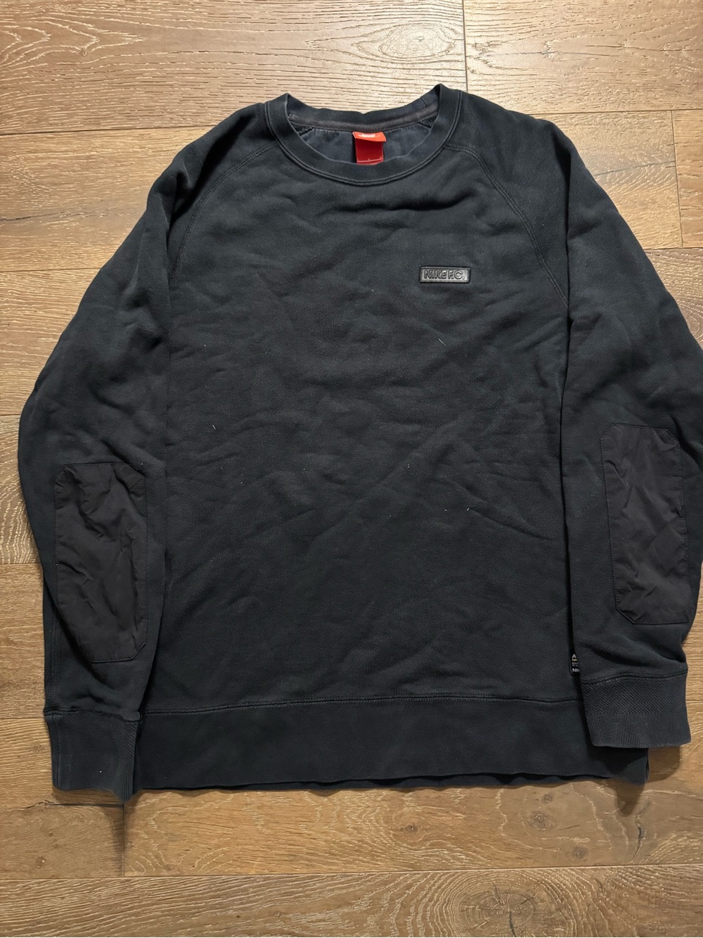Nike Black Crewneck Sweatshirt with Elbow Patches
